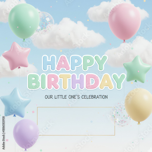 Cute Pastel Birthday Background
