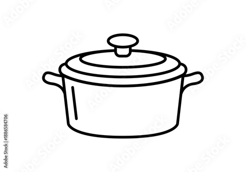 Icono de olla o cacerola de cocina con tapa y asas