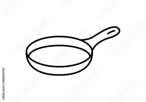 Icono de sartén de cocina redonda con mango largo para freír