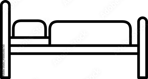 Bed icon for hotel accommodation and hospital medical furniture
