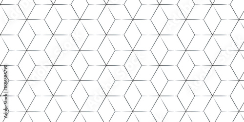 Abstract black square line hexagons seamless hexagon polygonal pattern background. vector seamless creative pattern bright white abstract honeycomb background.
