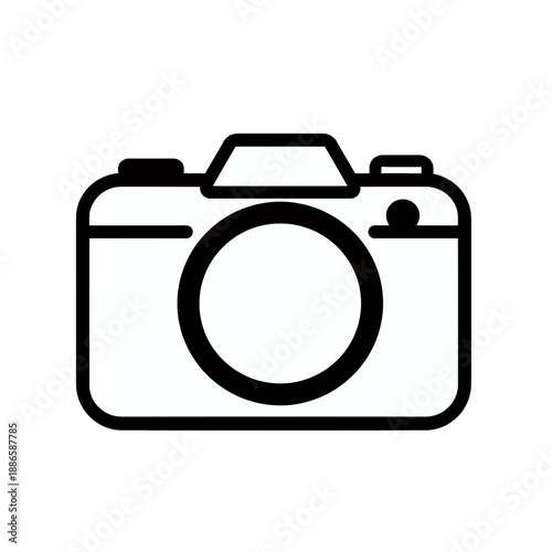 Camera app icon in flat design style.