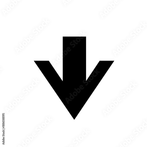 Downward arrow vector icon.