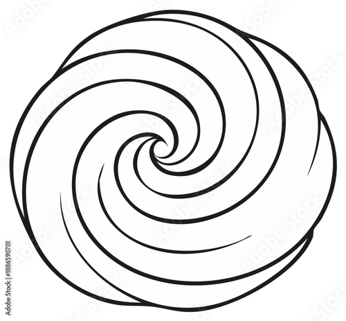 Abstract Swirl Design Pattern Black and White Graphic Element