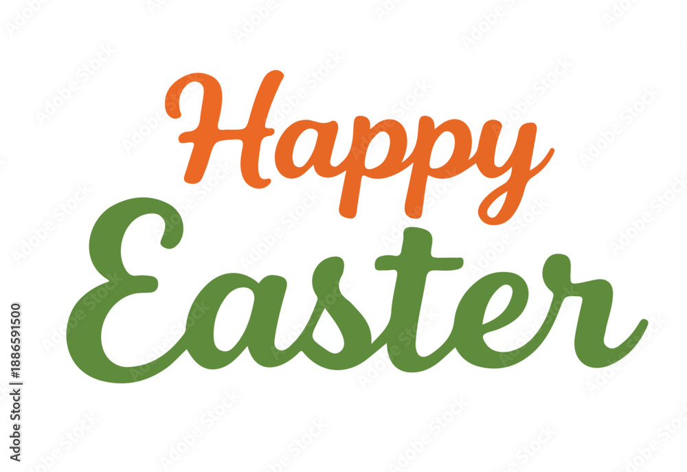 Naklejka premium Colorful Happy Easter Text Design for Celebrations