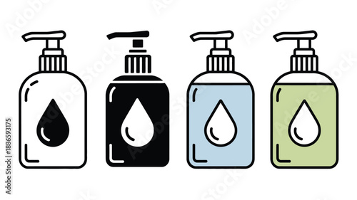 Bottles with drop white dispensers soap