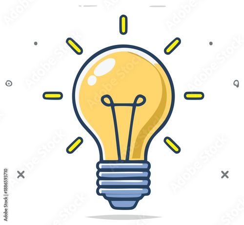 Gleaming lightbulb illuminates, conceptualizing ideas and innovation; a beacon of creativity and inspiration shines in soft focus.