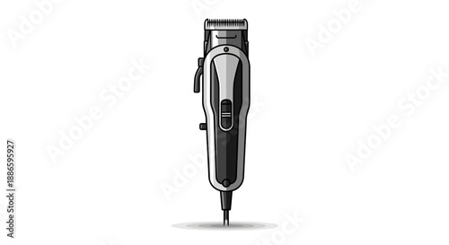 Electric hair clipper isolated on white background with shadow