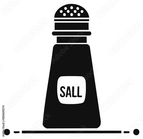 Salt shaker black silhouette kitchen seasoning condiment cooking food ingredient
