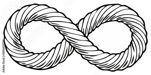 Infinity Symbol Made From Twisted Rope Design Concept for Everlasting Ideas and Relationships