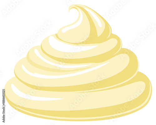Swirl of creamy frosting in cartoon style