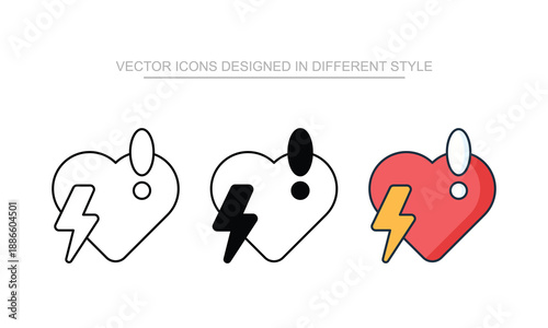Heart Risk vector design in modern and trendy style icon