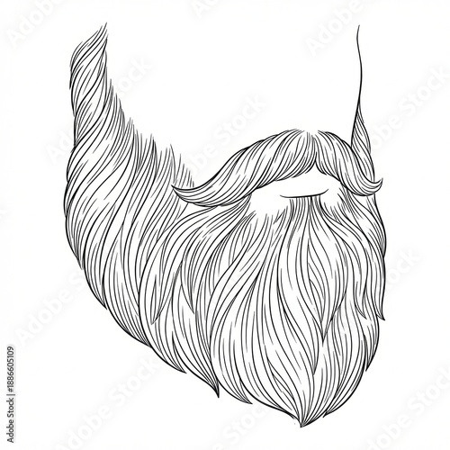 Slika na platnu Three quarter view of classic full beard line art