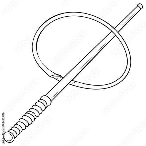 Hair pin, traditional celtic design, black and white line art illustration