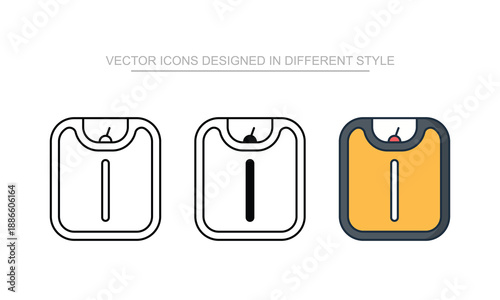 Fotografija Body Weight Scale icon set in different style with white background illustration