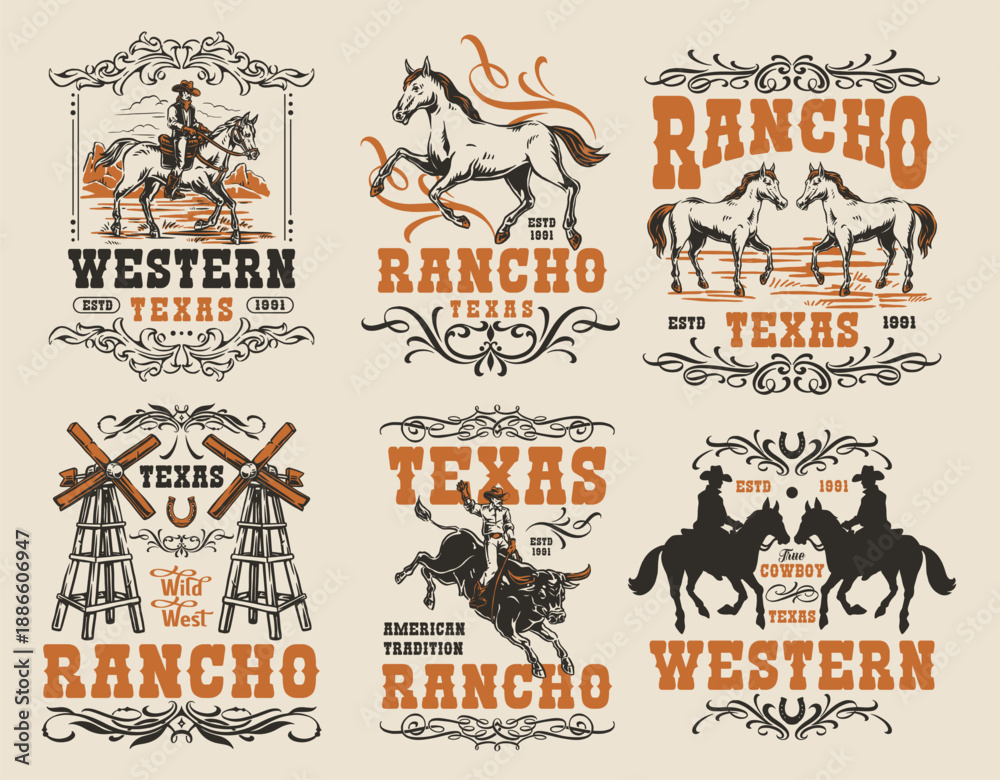 Obraz premium Wild west cowboy designs