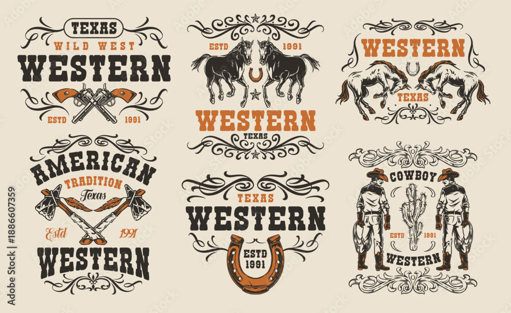 Fototapeta premium Wild West cowboy style