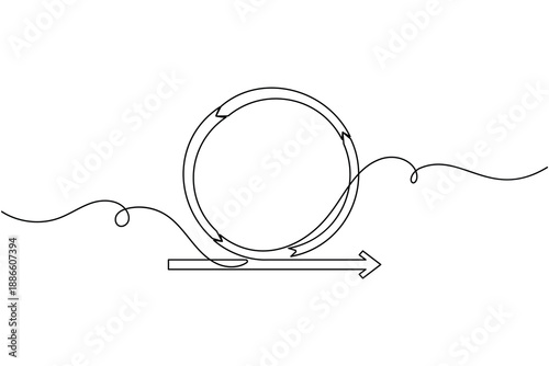 Fast data agility sprint icon continuous one line drawing on white background highlighting speed and rapid insight generation in business environments symbol outline vector illustration
