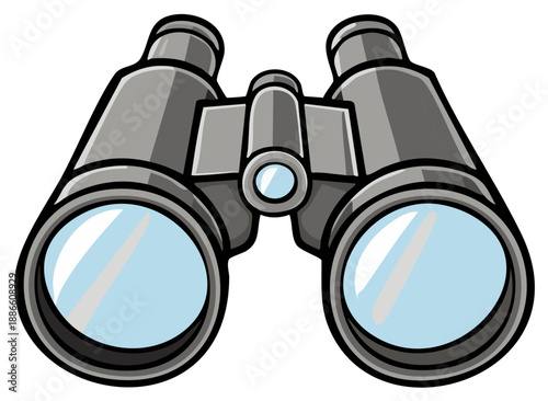Eye-catching Cartoon Binoculars with Light Blue Lenses and Gray Frames for Exploration and Surveillance