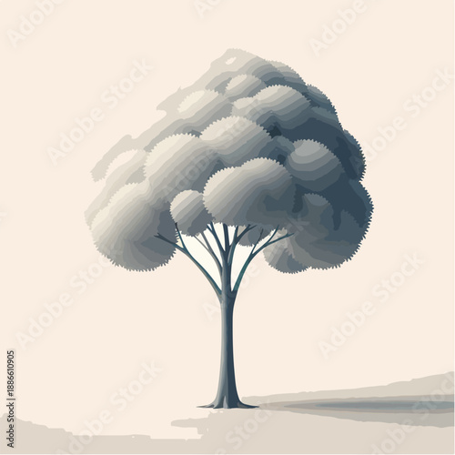 simple minimalist tree silhouette vector logo