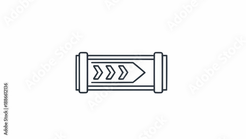 Simple black line art right arrow button.