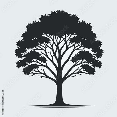 simple minimalist tree silhouette vector logo