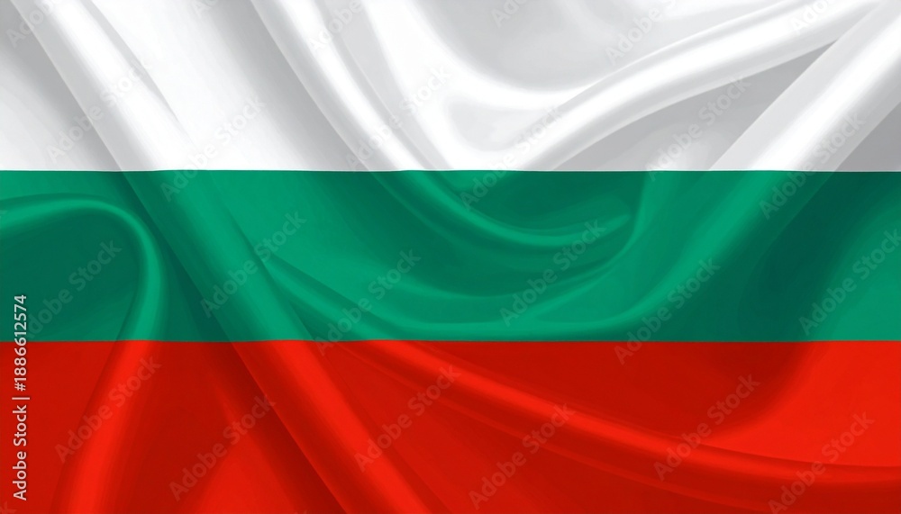 Fototapeta premium Bulgaria national flag with white, green, red stripes.