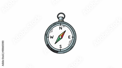 Vintage compass navigation tool device.