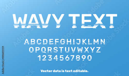 Wavy Text Effect Appearance, Editable Vector Typography Sample