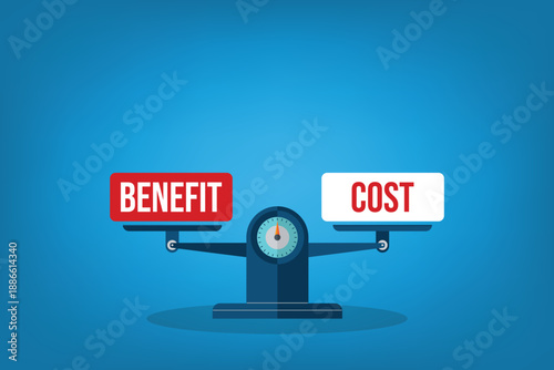 benefit and cost on a scales	