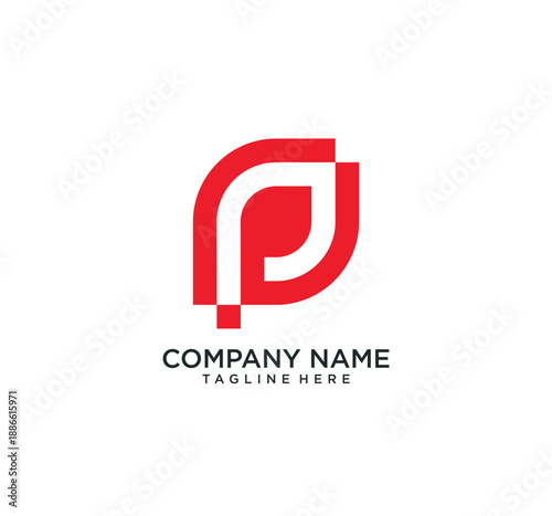 Letter P eco leaves logo icon design template elements