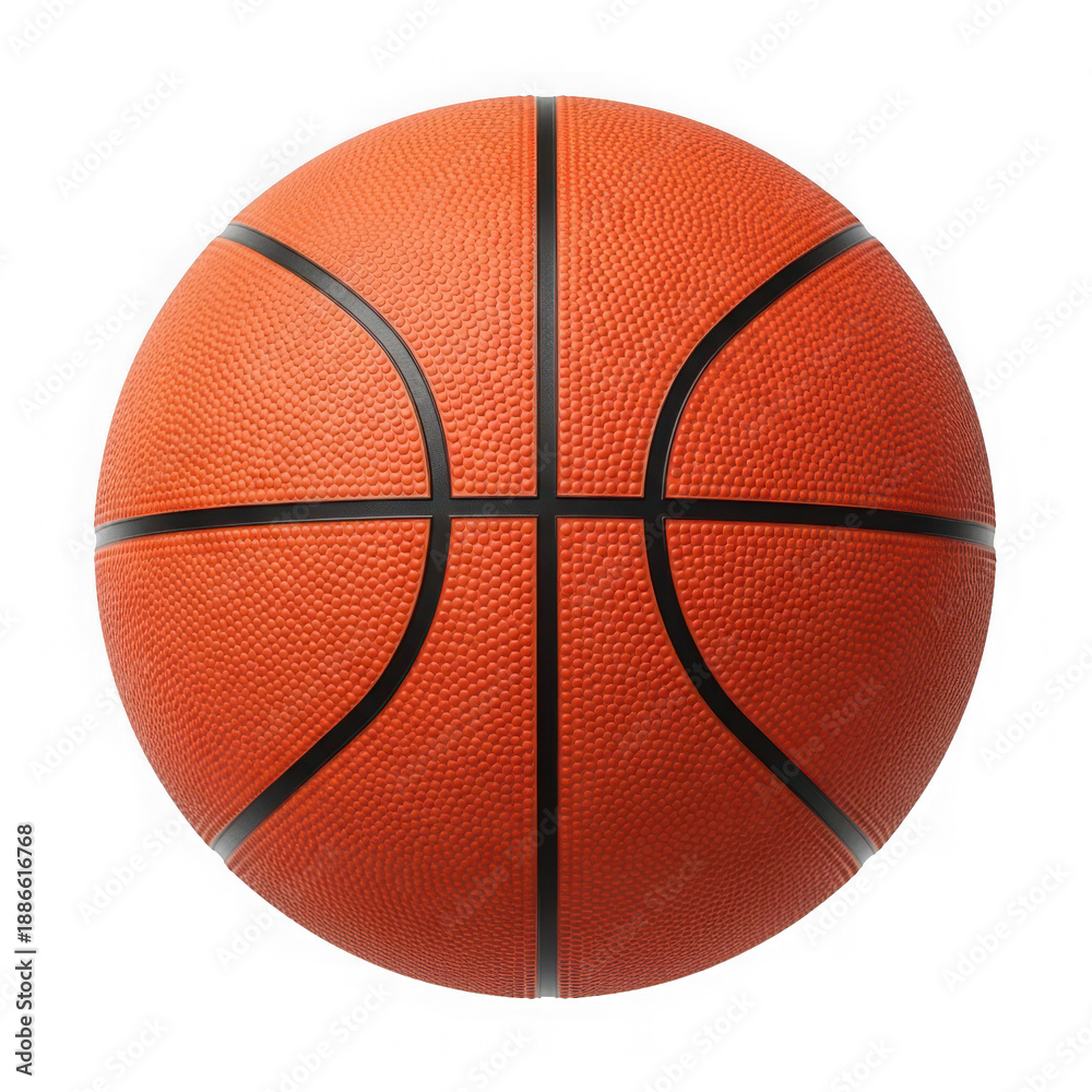 Fototapeta premium Single orange basketball with black lines