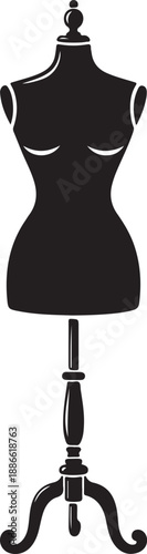 Tailor mannequin silhouette, tailor mannequins for fashion design and clothing illustration, mannequin silhouette Vector, fashion dress mannequin vector silhouette vector