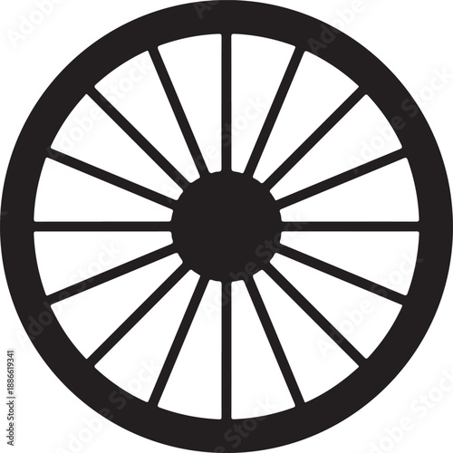 Wagon wheel silhouette, wagon wheel silhouette vector icon, wooden wagon wheel icon, wagon wheel silhouette vector illustration