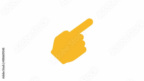 Yellow hand pointing finger gesture.