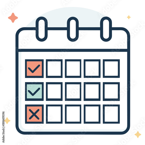 Calendar Icon for Date Scheduling and Event Planning