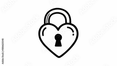Schilderij op canvas Heart shaped lock with keyhole.