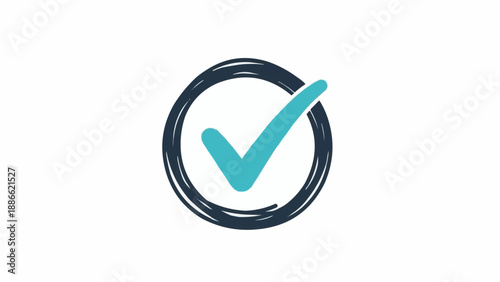 Teal Checkmark in Dark Circle.