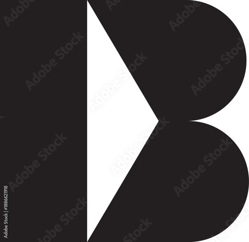 B letter modern logo design icon