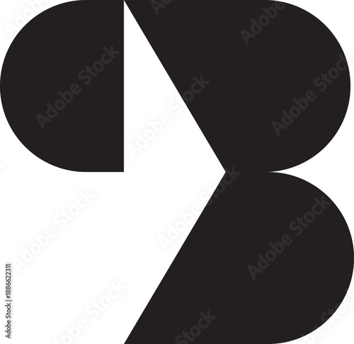 BP letter modern logo design