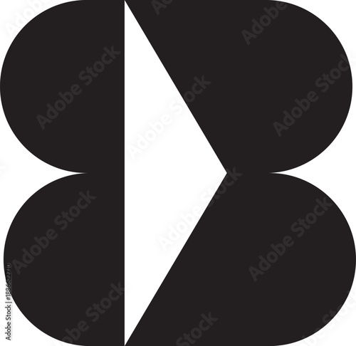 B or BB letter modern logo design icon