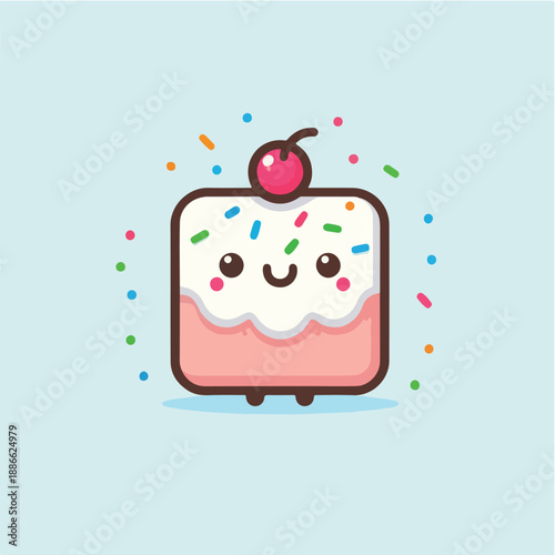 cute cake character vector
