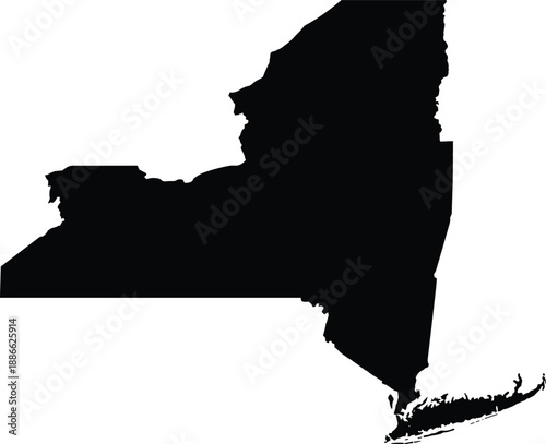 New,York,state,map,silhouette,USA,America,geography,region,boundary,black,shape,vector,isolated,white,background,design,location,outline