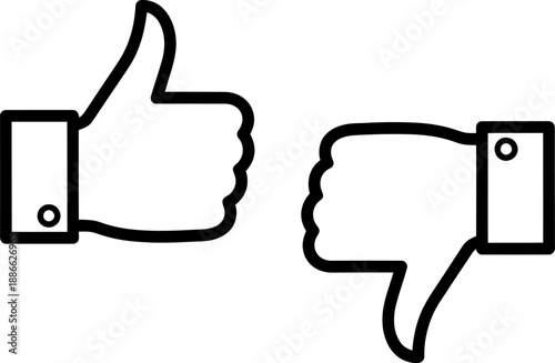 Thumbs up and down icons Vector