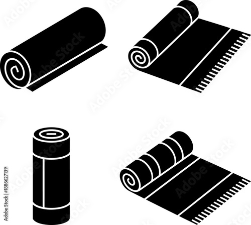 Collection of rolled mats Vector