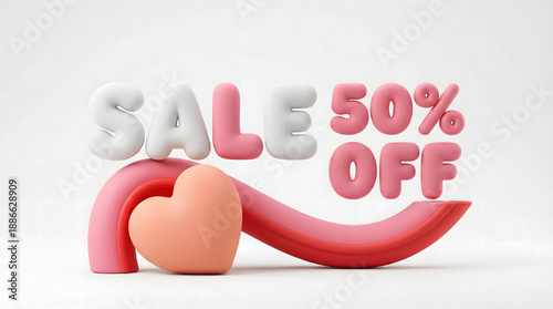 Modern Valentine Chocolate Sale Promotion with Ribbon and Heart