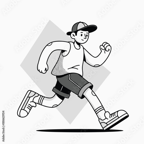man running on the road