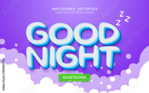 Good Night Text Effect – Dreamy Soft Typography Style