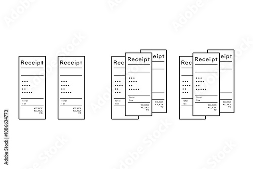 紙のレシートのアイコンセット