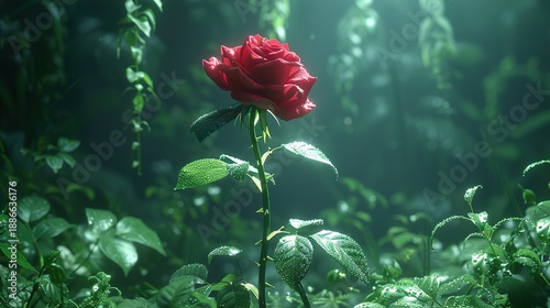 red rose in the garden  